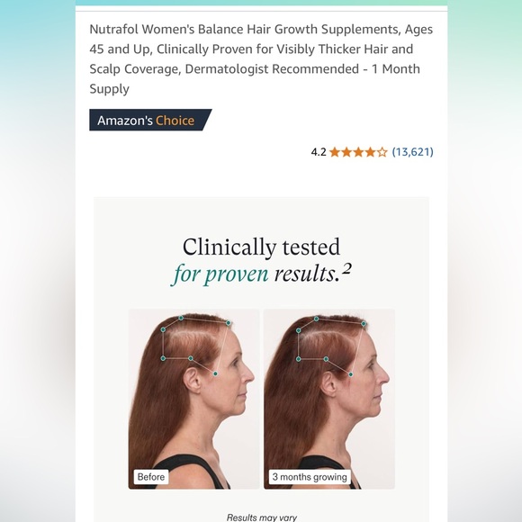 Nutrafol Women’s Balance Hair Growth Hair Thickening - Picture 6 of 7